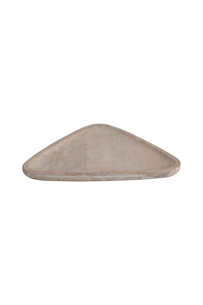 Mango Wood Tray, Triangular Shaped, Main, color, Off White