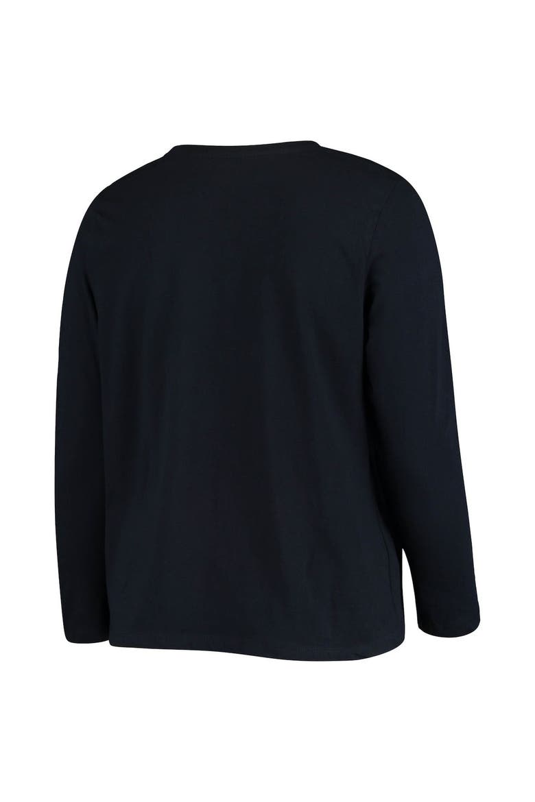 Women's Fanatics Branded College Navy Seattle Seahawks Plus Size Primary Logo Long Sleeve T-Shirt, Alternate, color, Navy