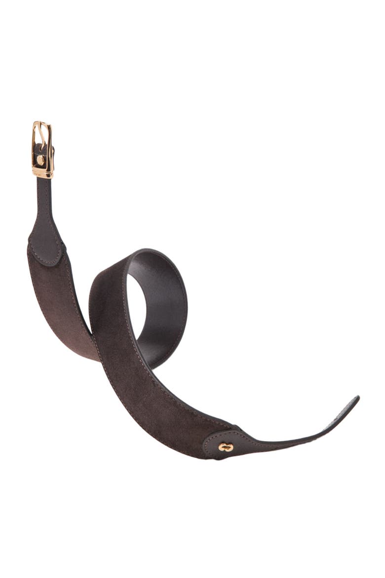 Mixed suede and leather corset belt, Alternate, color, Dark brown