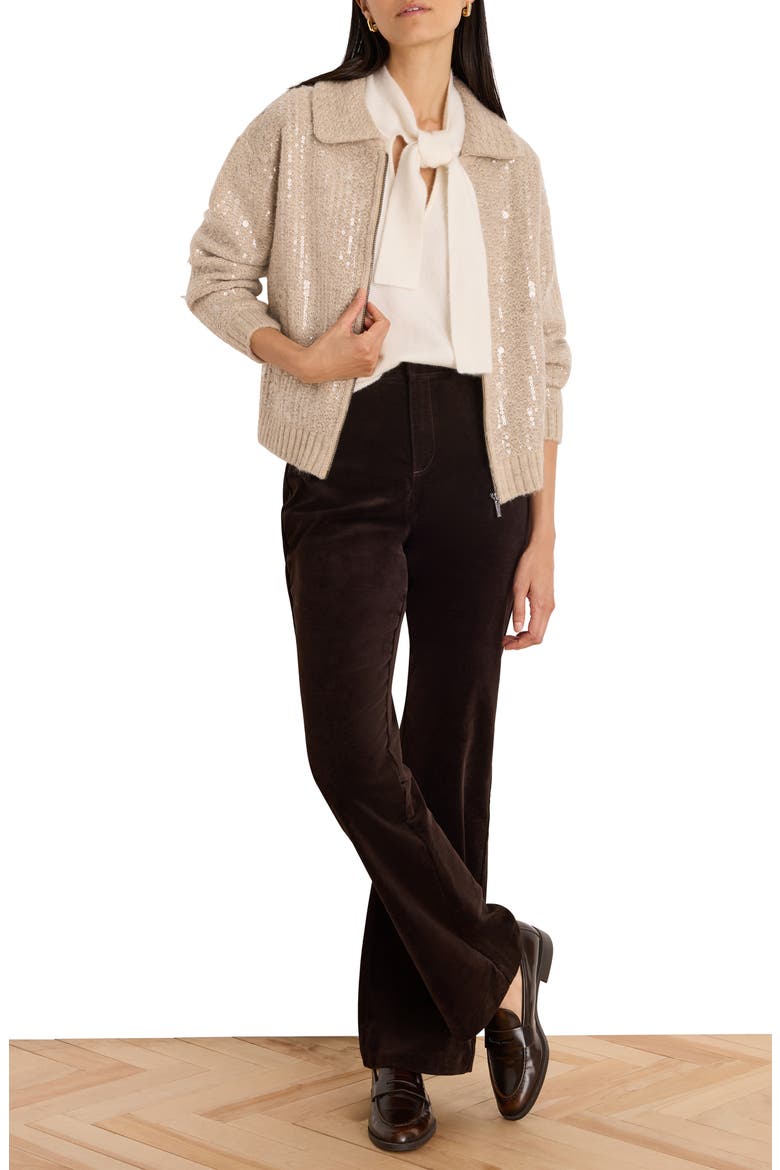 Shimmer Sequin Knit Jacket, Alternate, color, ALPACA