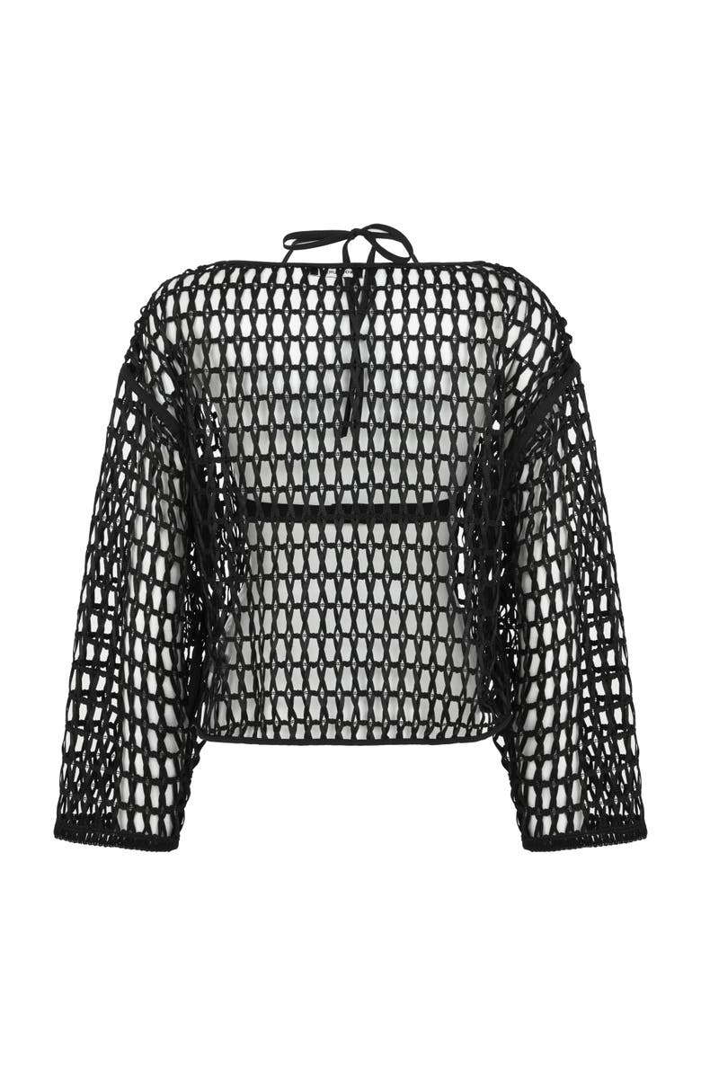 Nocturne Boat Neck Mesh Top, Alternate, color,