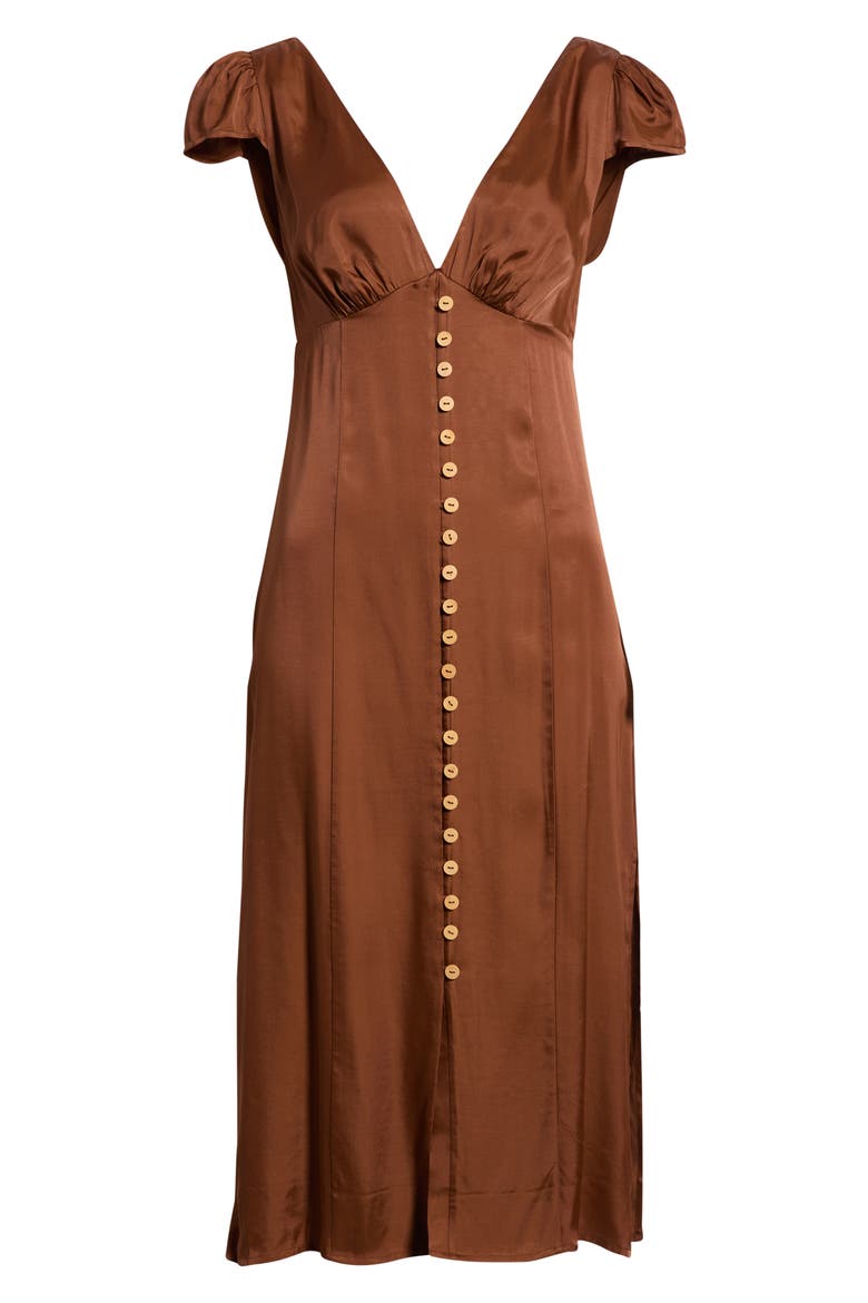 Rio Mixed Scarf Print Voile Dress, Alternate, color, BROWN