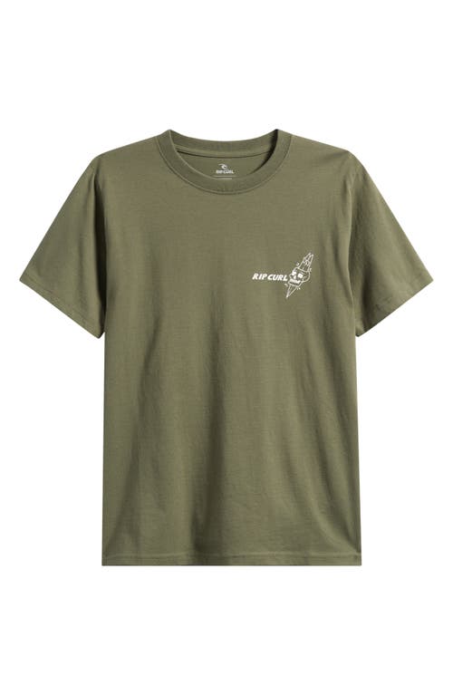 Rip Curl Kids' Eternal Shred Cotton Graphic T-shirt In Green