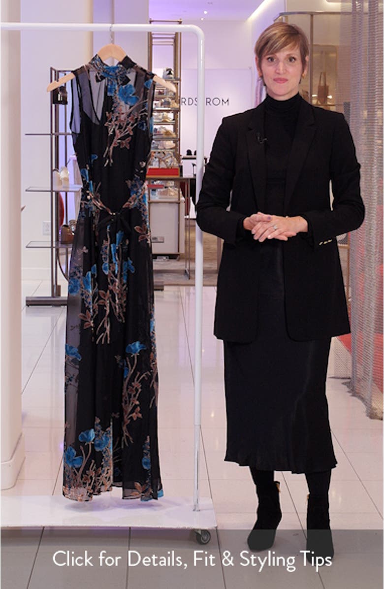 Floral Burnout Organza Cocktail Dress, sales video thumbnail