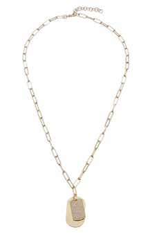 Juvell Pavé Dog Tag Pendant Necklace