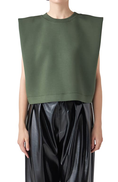 Grey Lab Soft Basic Top In Green