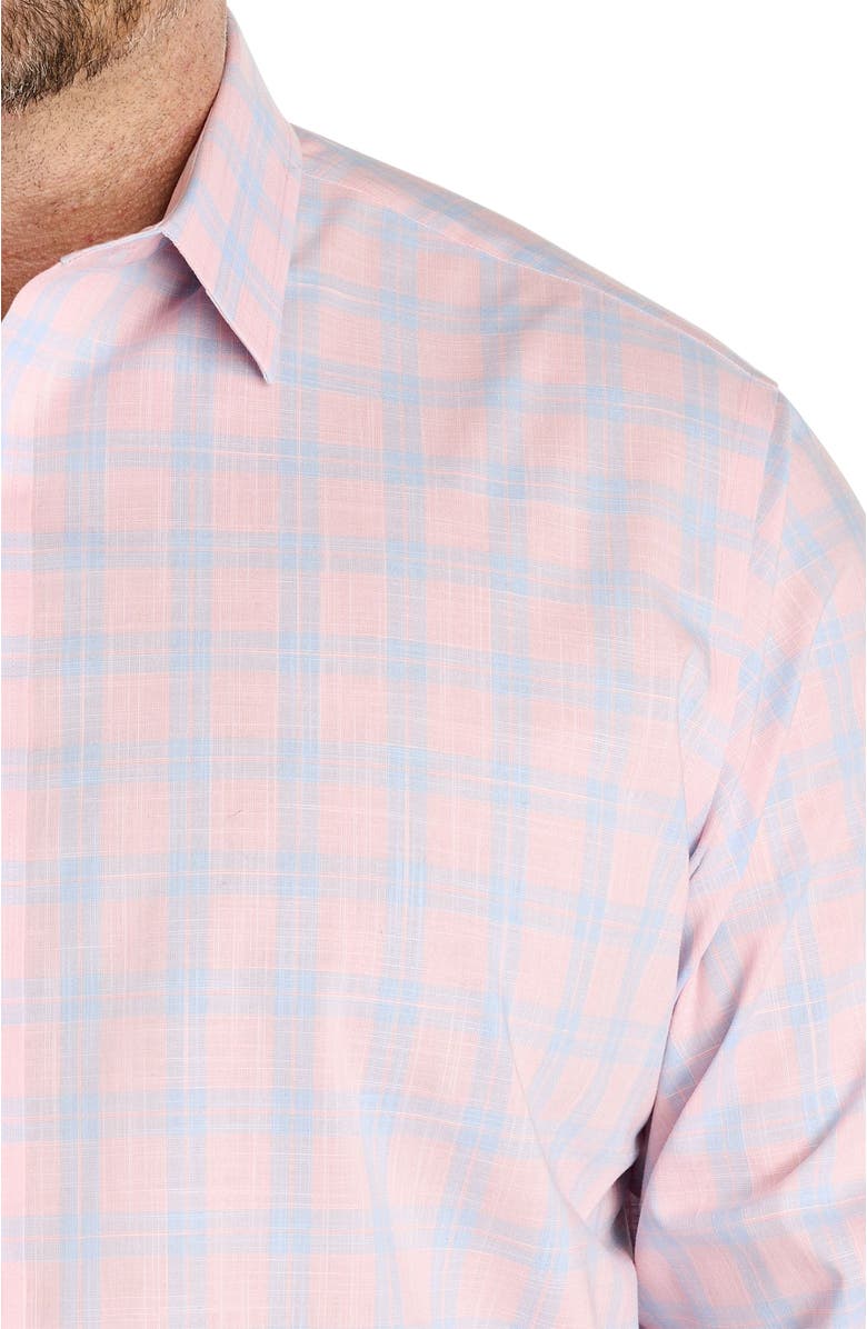 Untuckit Fit by Dxl Big & Tall Clark Wrinkle-Free Plaid Sport Shirt, Alternate, color, Pink