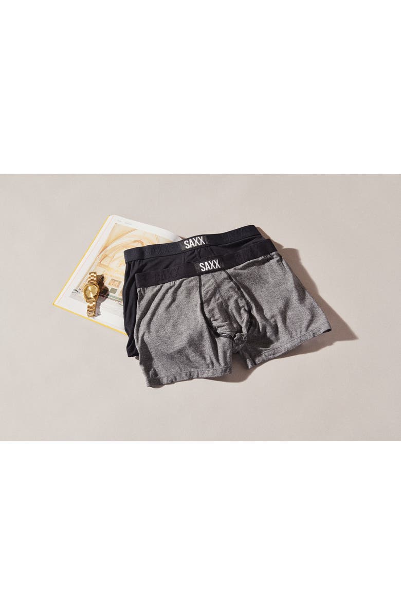 SAXX Slim Fit Vibe 2-Pack Soft Trunks, Alternate, color, Black/ Grey