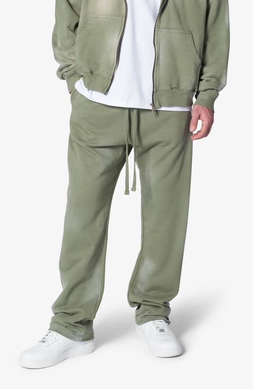Mnml Faded Relaxed Fit Cotton Sweatpants In Washed Olive