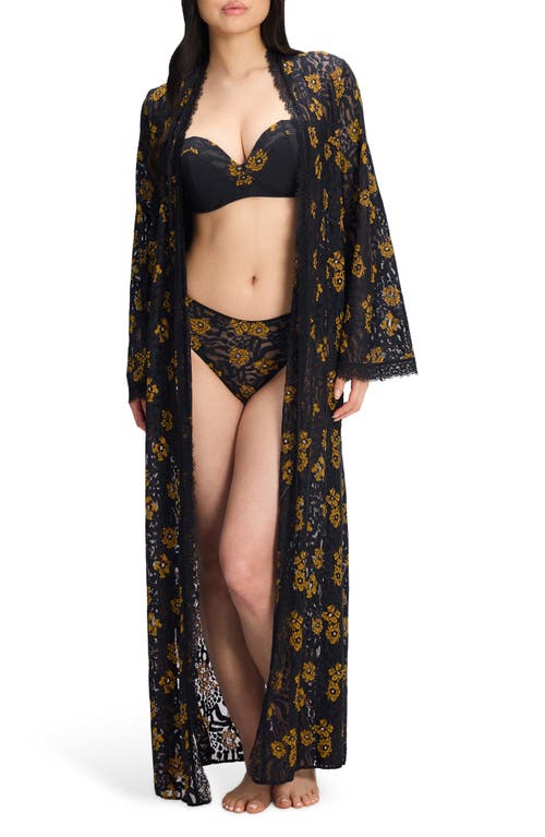 Savage X Fenty Feline Floral Sleep Robe In Animal Print