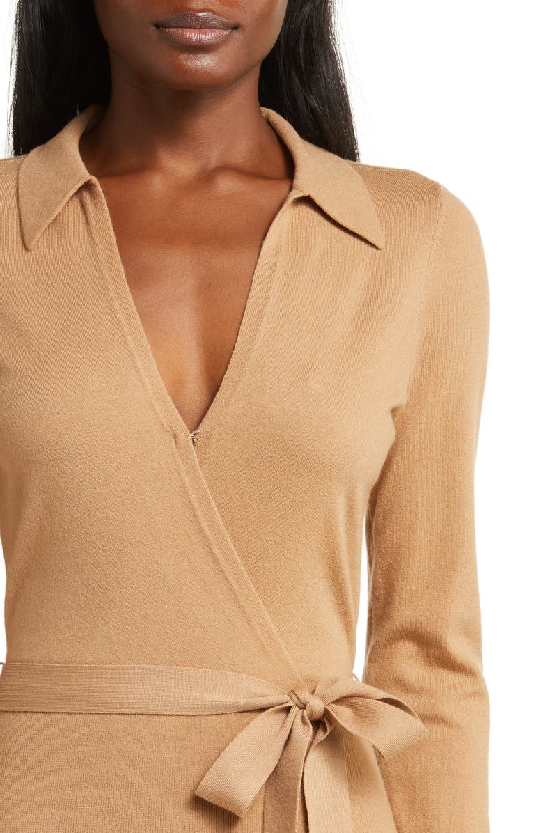 PAIGE Carmen Belted Long Sleeve Sweater Dress, Alternate, color, Dkcamel