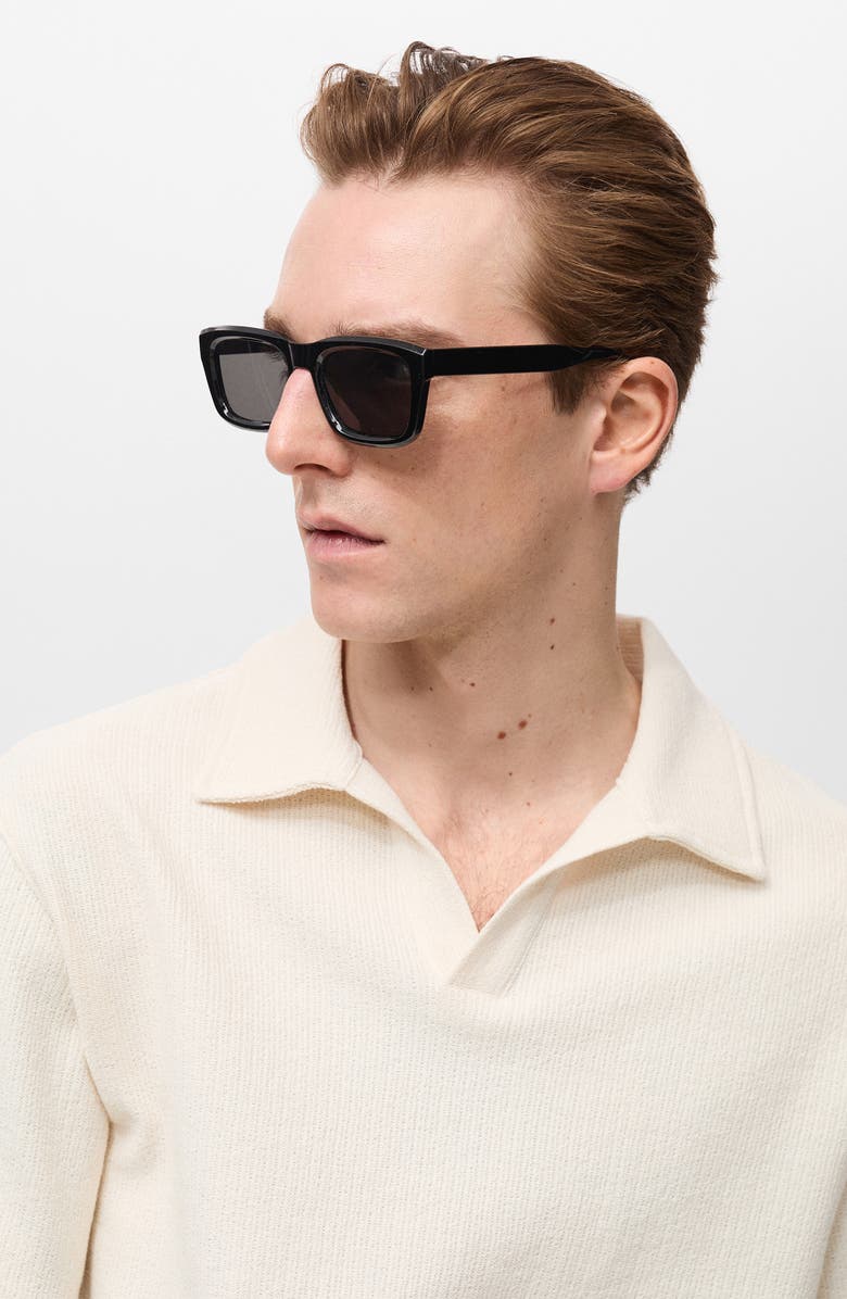 MANGO Johnny Collar Textured Cotton Blend Polo, Alternate, color, Ecru