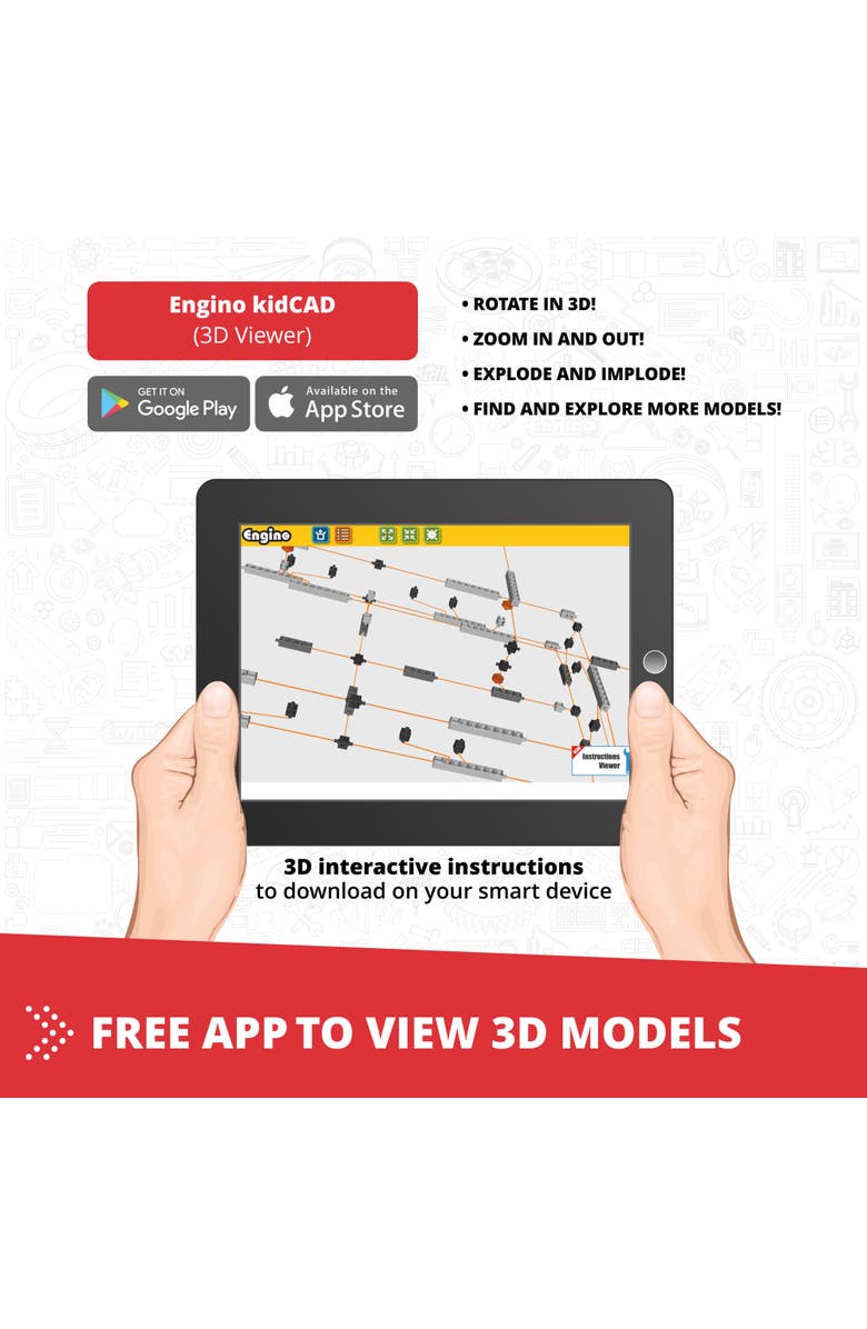 Engino Creative Builder 10 in 1 Multimodel Series Toy Vehicles Brick Set, Alternate, color, Multicolored