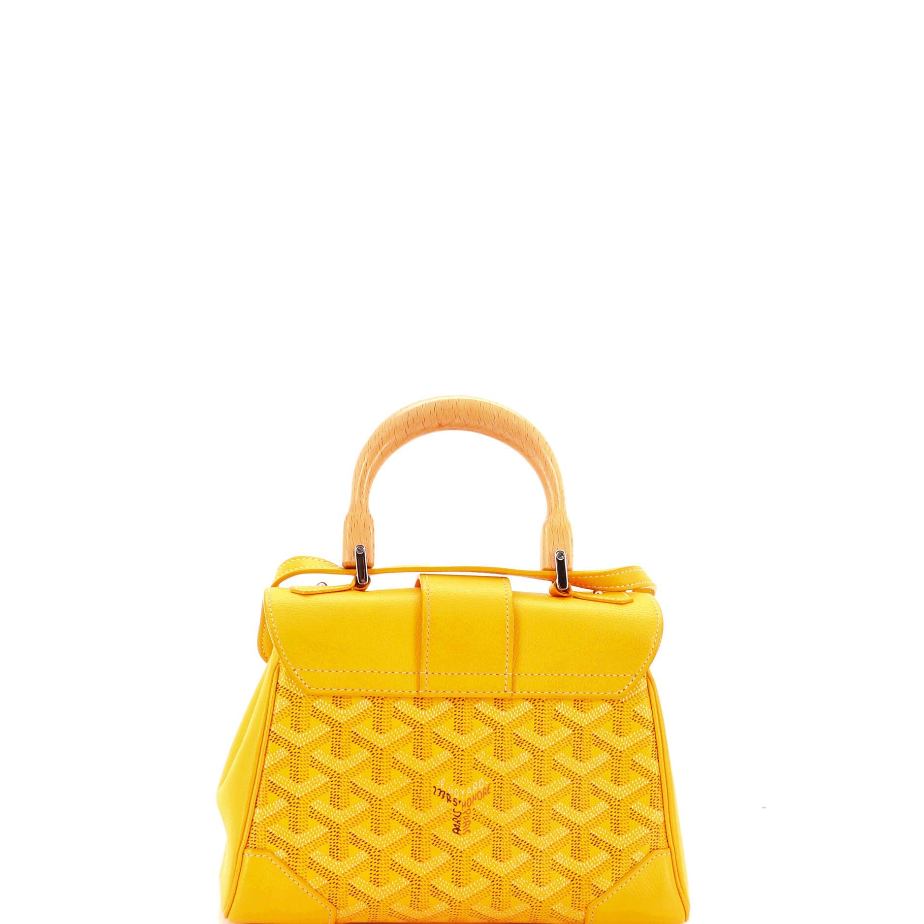Saigon Top Handle Bag Coated Canvas with Leather Mini, Alternate, color, Yellow