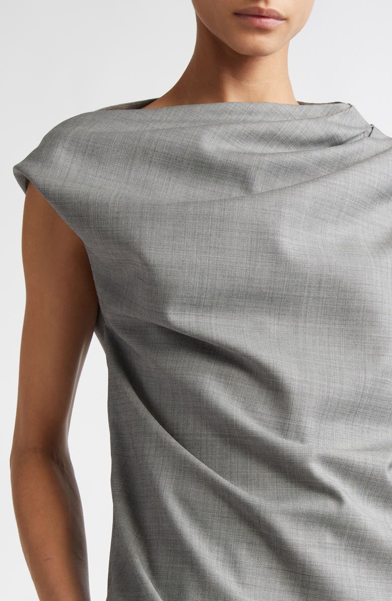 LOULOU DE SAISON Lyra Draped Virgin Wool Top, Alternate, color, 