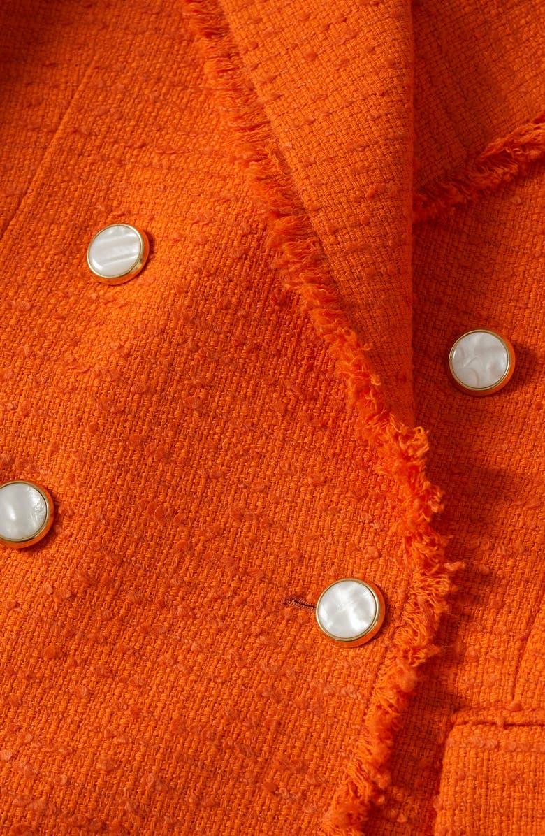 MANGO Double Breasted Tweed Blazer, Alternate, color, 