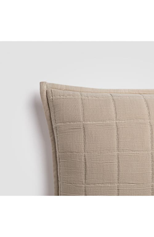 Crane Air Set Of 2 Quilted Euro Pillow Shams In Neutral