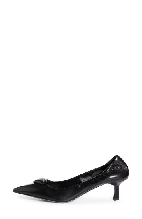 Prada Pointed Toe Kitten Heel Pumps With Ruched Detail