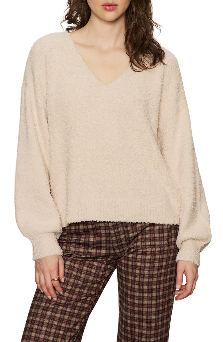 Sanctuary Teddy Shine Sweater, Main, color, Light Oat Beige