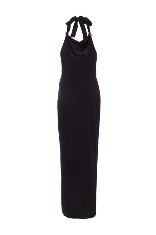 Quiz Scuba Crepe Buckle Detail Halter Neck Maxi Dress