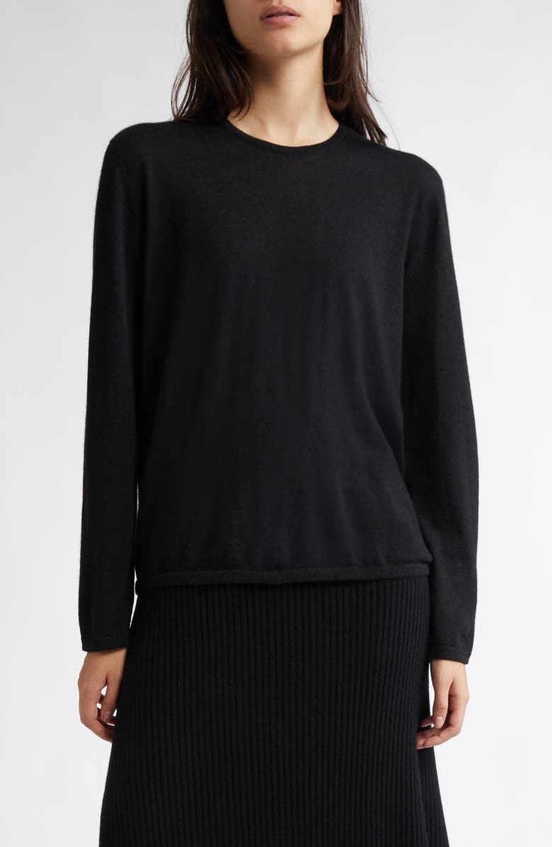 Johnstons of Elgin Cashmere Crewneck Sweater, Main, color, Black