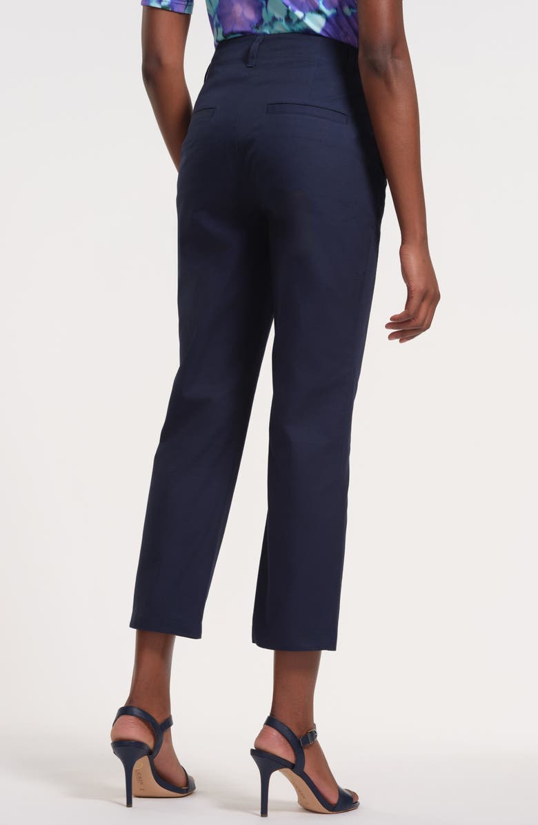 Isaac Mizrahi New York Slim Fit Ankle Cotton Pants, Alternate, color, Navy