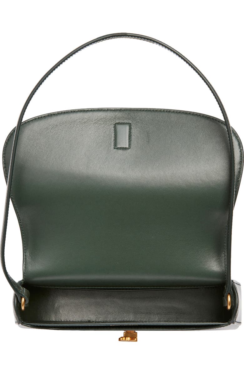 Saint Laurent Mini Voltaire Leather Shoulder Bag, Alternate, color, Vert Fonce