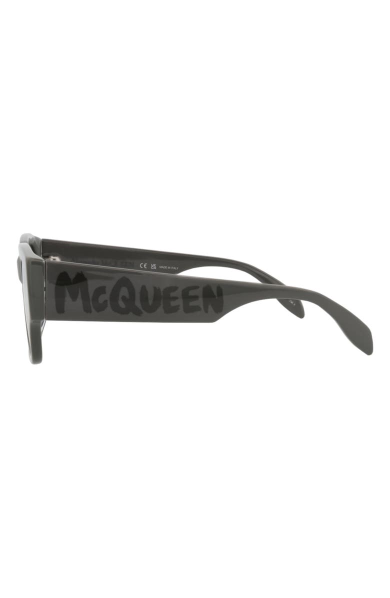 McQueen 56mm Square Sunglasses, Alternate, color, Grey Grey Silver