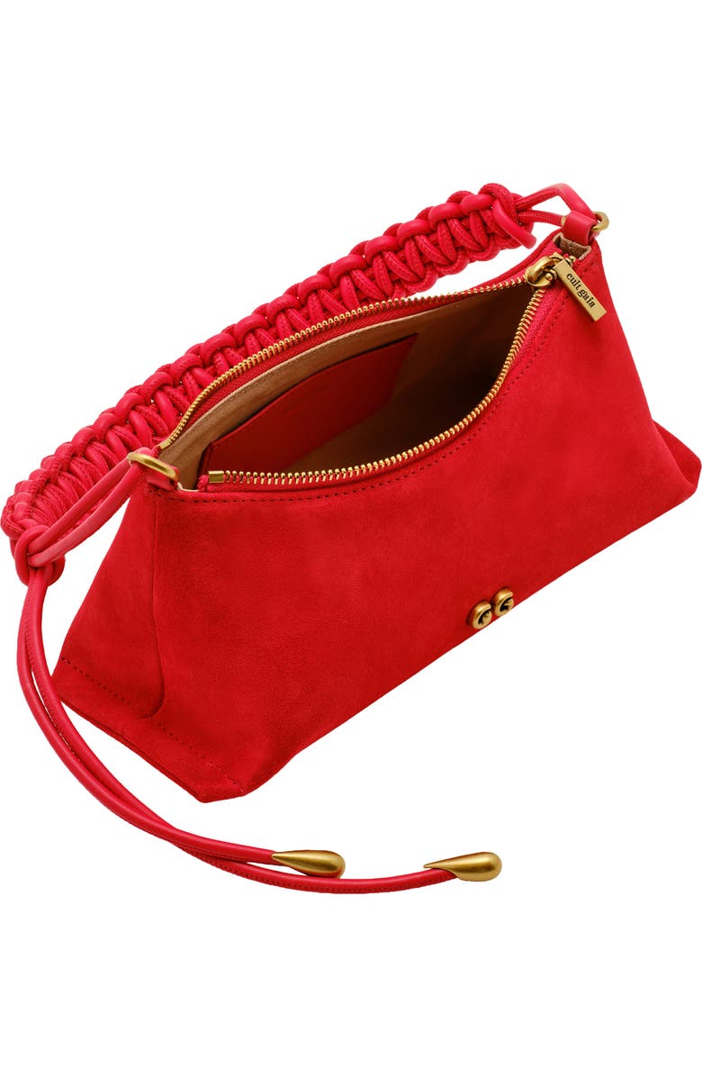 Cult Gaia Osa Suede Shoulder Bag, Alternate, color, Vermilion