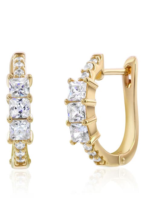 Cubic Zirconia Huggie Hoop Earrings