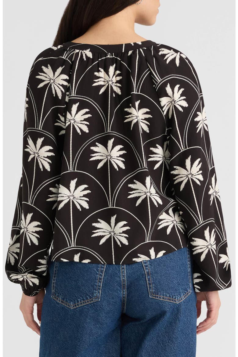 Split Neck Challis Top, Alternate, color, PALM GROVE