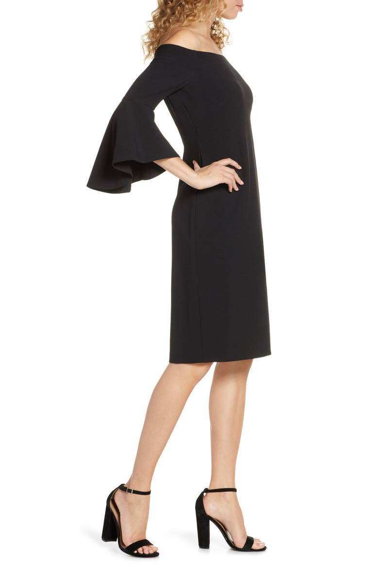 Off the Shoulder Cocktail Dress, Alternate, color, BLACK