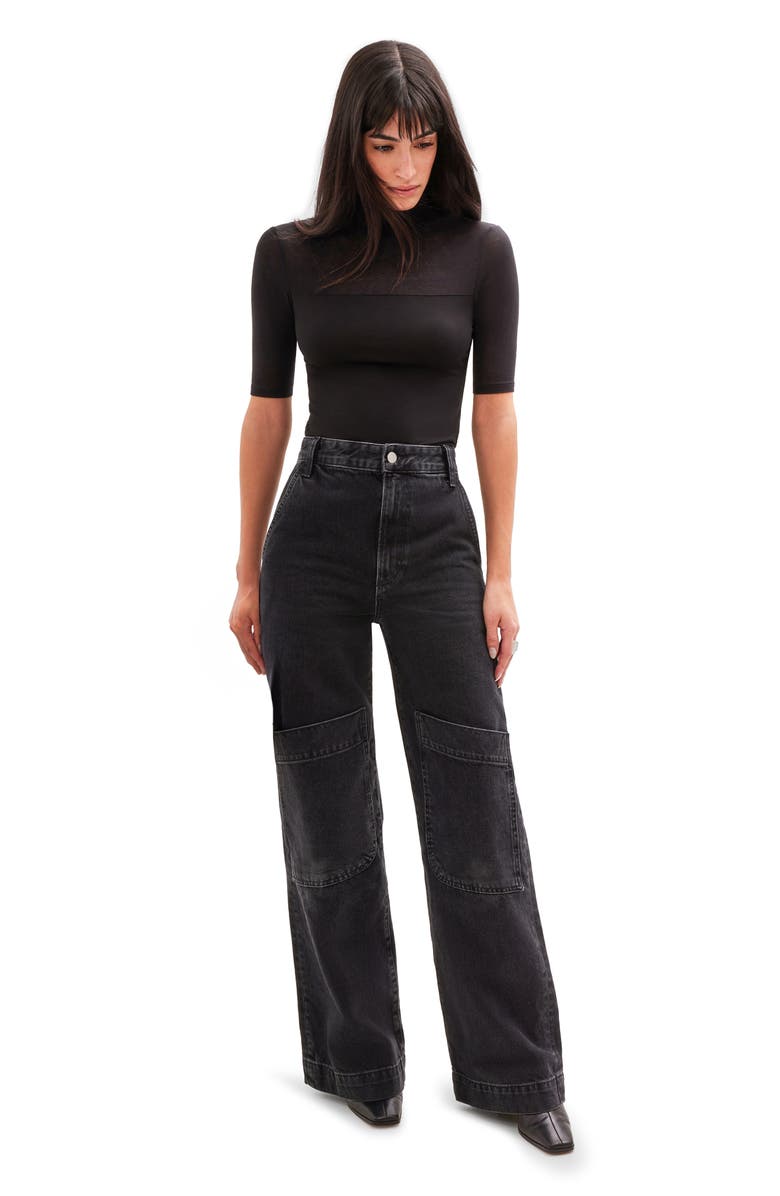 Marcella Niko Jersey Turtleneck Top, Alternate, color, Black