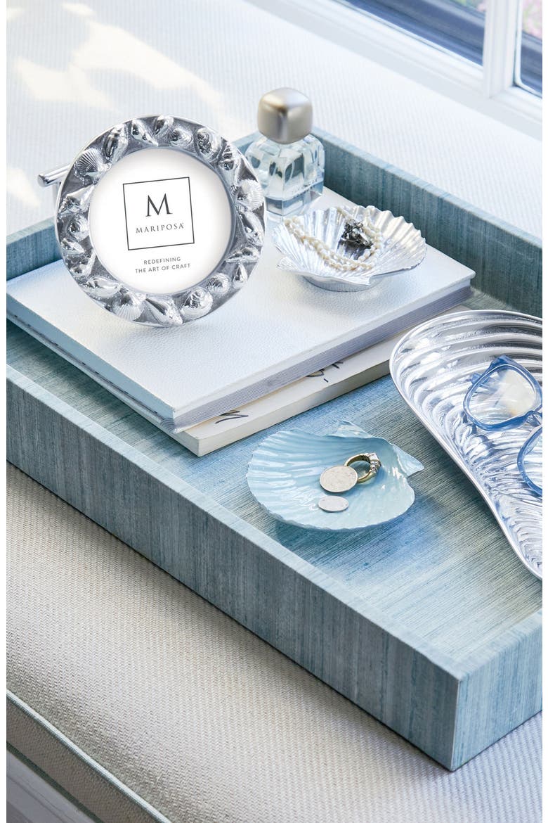 Seashell Round 4 x 4-Inch Picture Frame, Alternate, color, SILVER