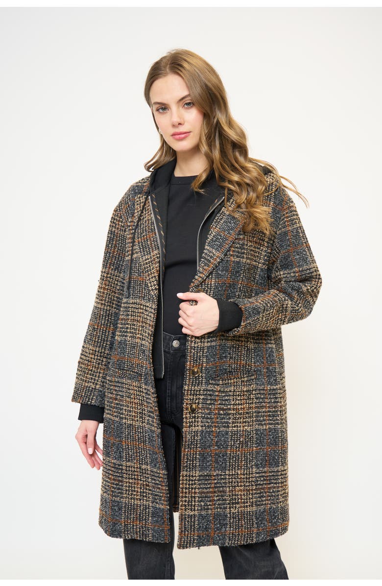 Central Park West Daphne Dickey Coat, Main, color, Plaid