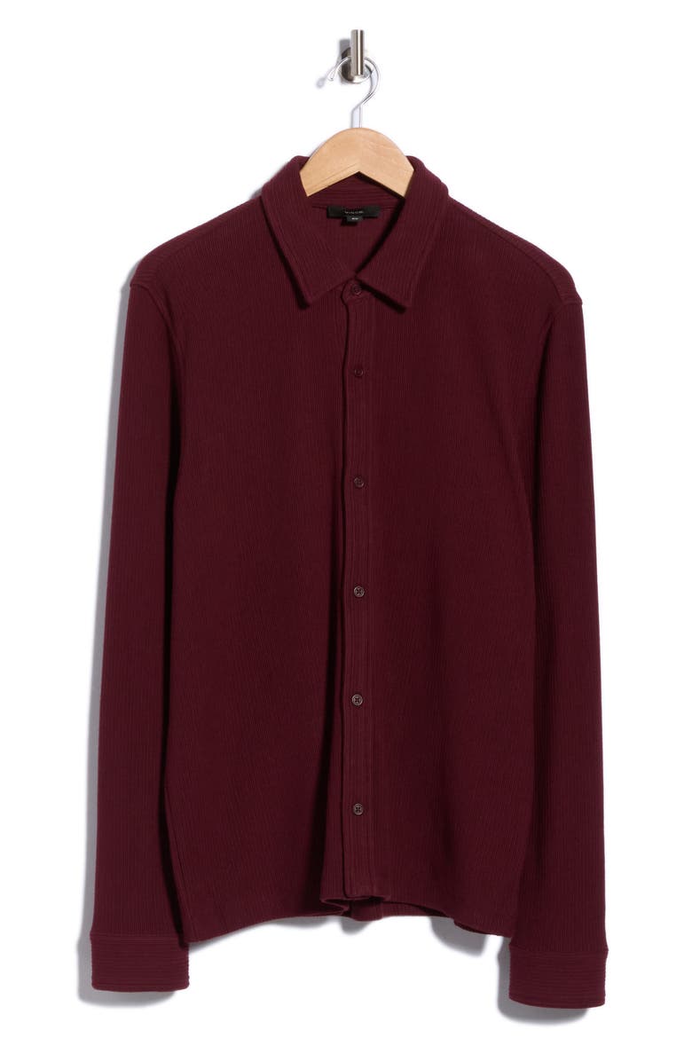 Ottoman Long Sleeve Button Down Shirt, Main, color, FOREST BERRY