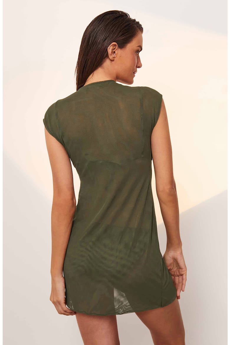 Sasha Knot Front Cover-Up Dress, Alternate, color, GREEN