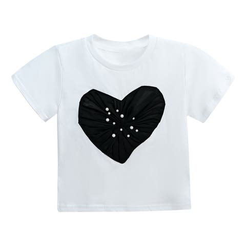 Pearl Heart Applique T-Shirt (Toddler, Little Kid & Big Kid)