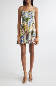 Alice + Olivia Floral Tie Strap Minidress