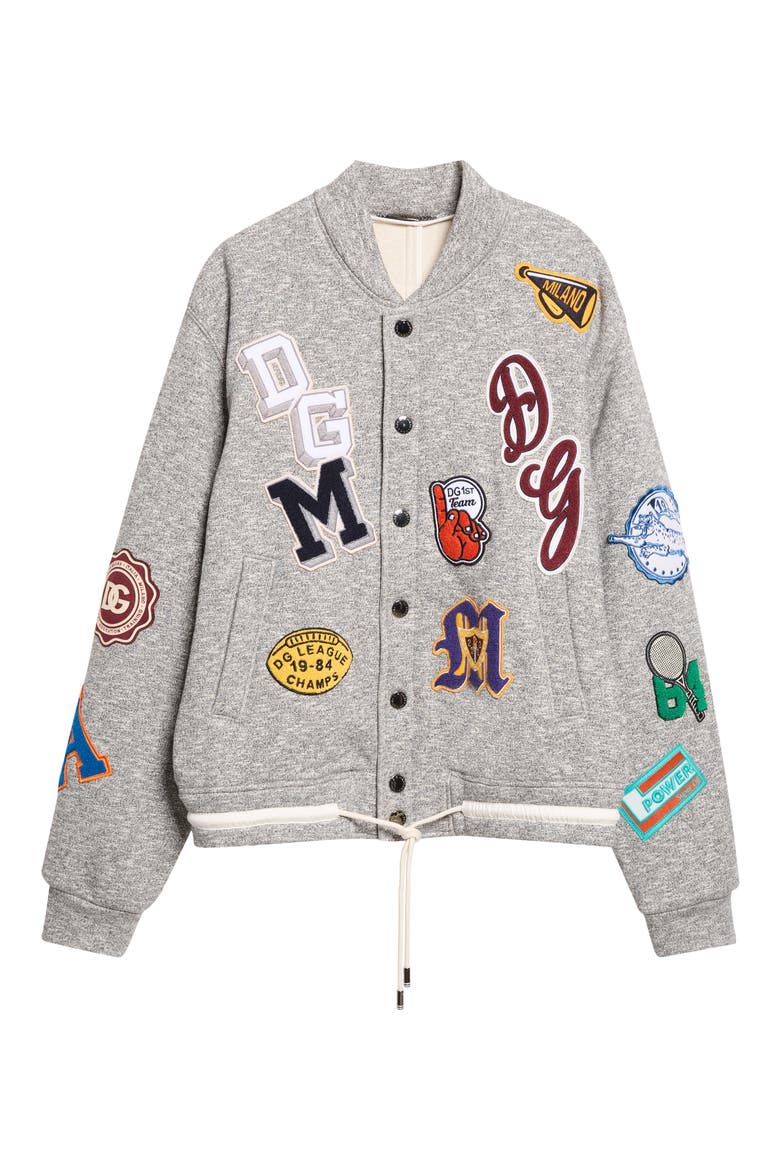Fleece Bomber Jacket, Main, color, GREY MELANGE