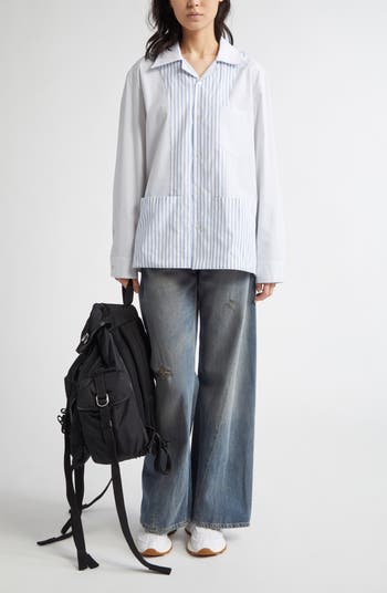 MM6 Maison Margiela Distressed Wide Leg Jeans | Nordstrom