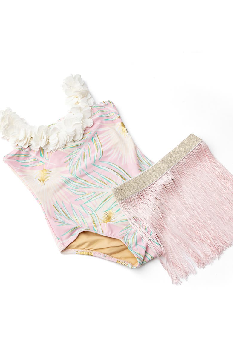 Shade Critters Kids' One-Piece Swimsuit & Fringe Cover-Up Skirt Set, Alternate, color,
