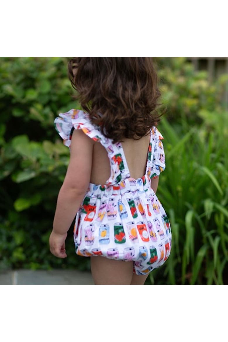 Ruffle Sleeve Bubble Romper, Alternate, color, Soda Pop