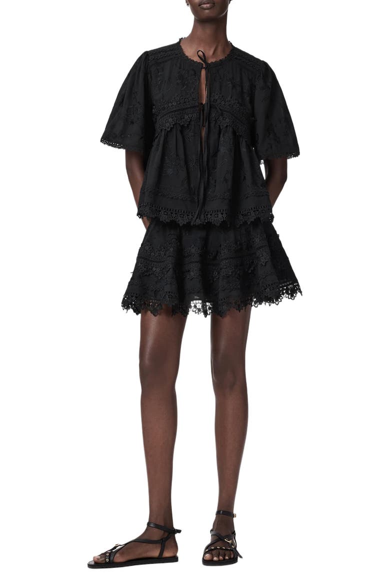 Lillith Lace Miniskirt, Alternate, color, BLACK