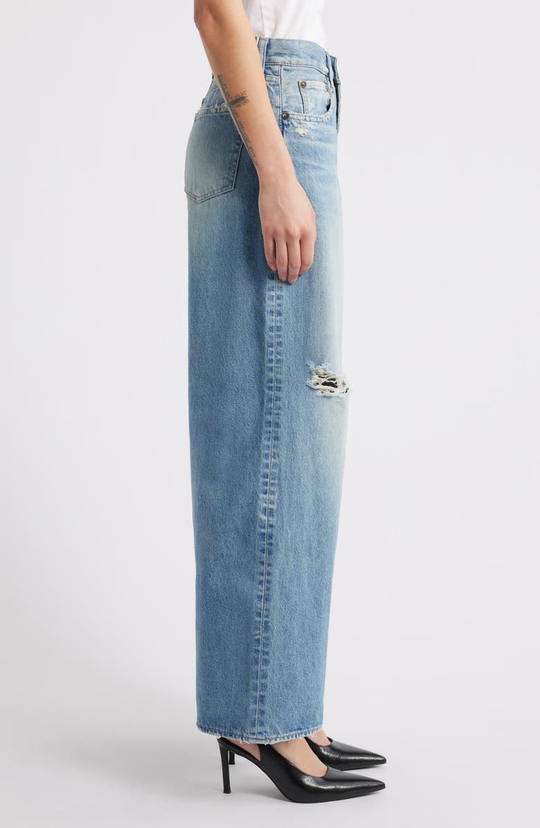 MOUSSY VINTAGE Hempstead Ripped Wide Leg Jeans, Alternate, color, Light Blue