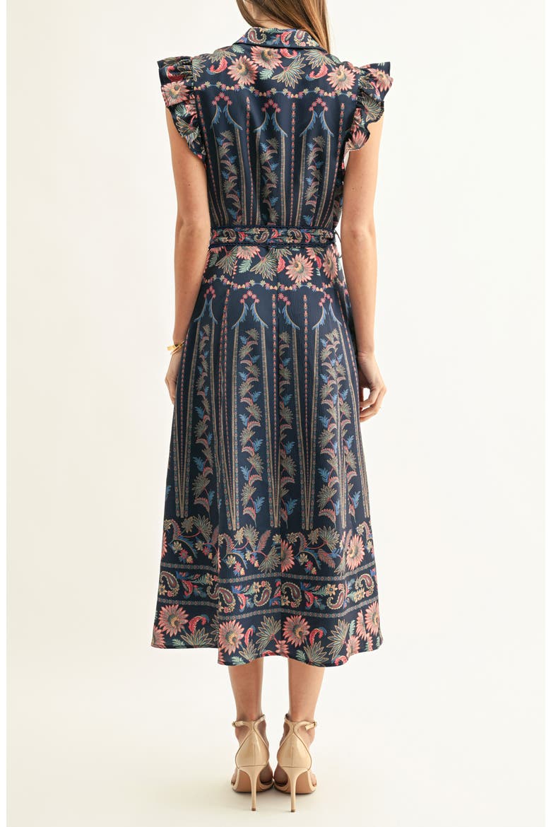 Karly Mixed Print Shirtdress, Alternate, color, NAVY MULTI