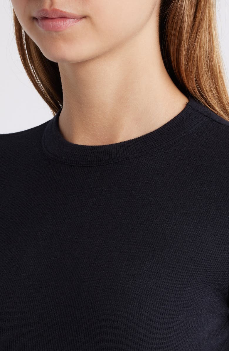 FRAME Rib Crewneck T-Shirt, Alternate, color, Black
