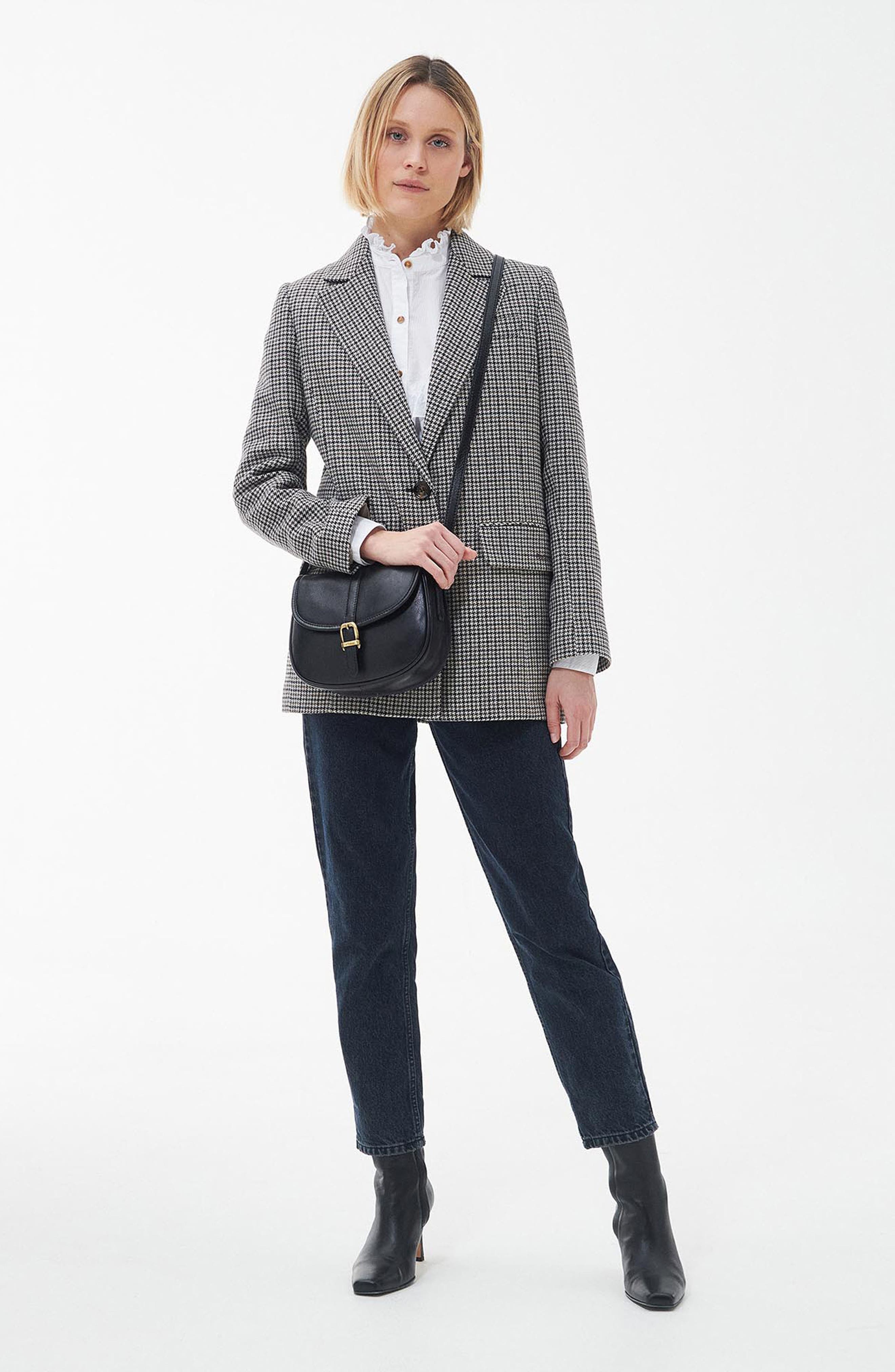 Barbour Laire Medium Leather Saddle Bag, Alternate, color, Black