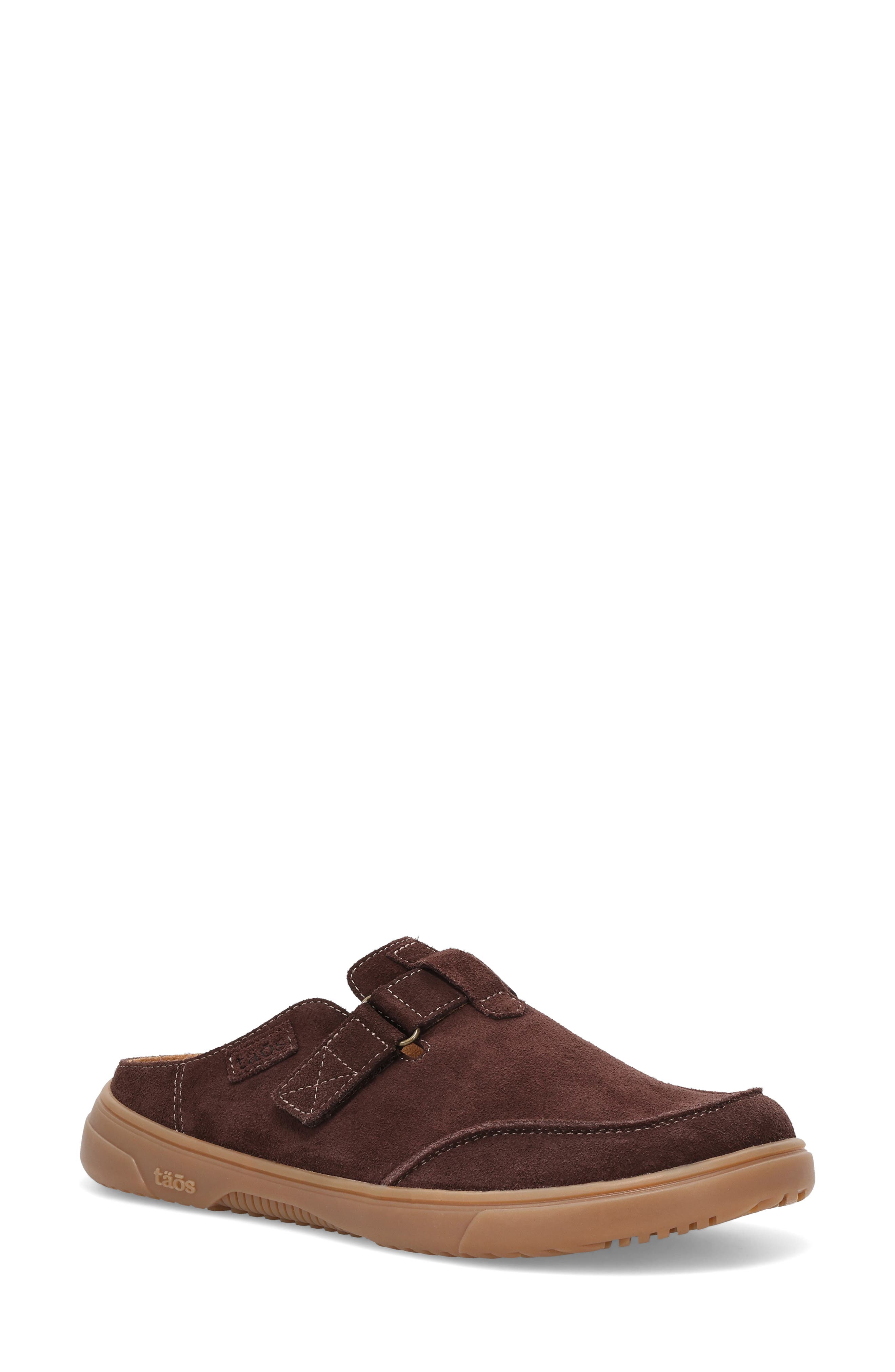 Trivia Leather Mule, Main, color, COCOA SUEDE