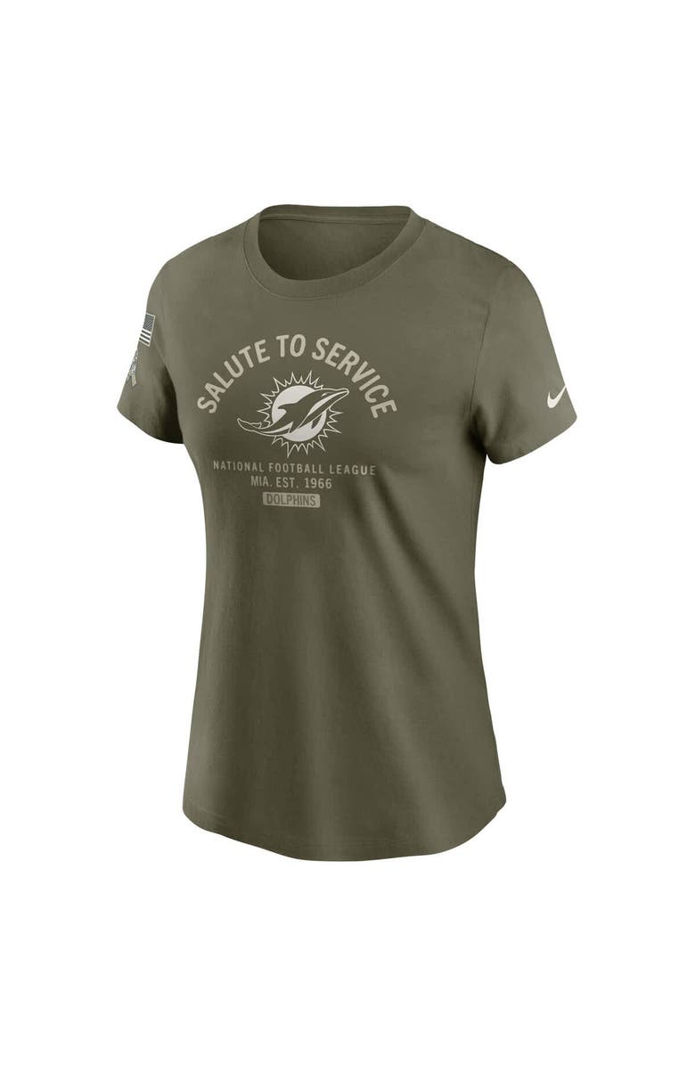 Nike Women's Nike Olive Miami Dolphins 2025 Salute to Service Sideline T-Shirt, Alternate, color, Olive